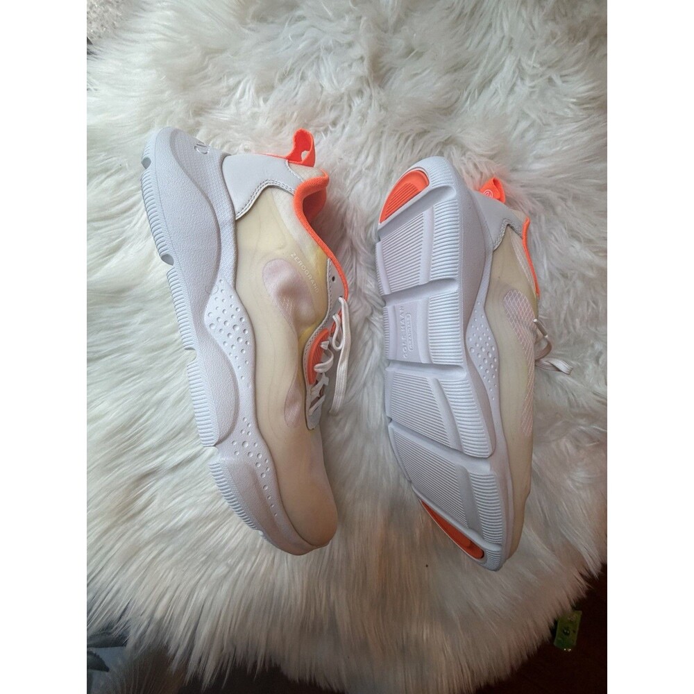 Cole Haan Women US 9.5 EU 38 Zerogrand Radiant Sneakers White Shocking Orange